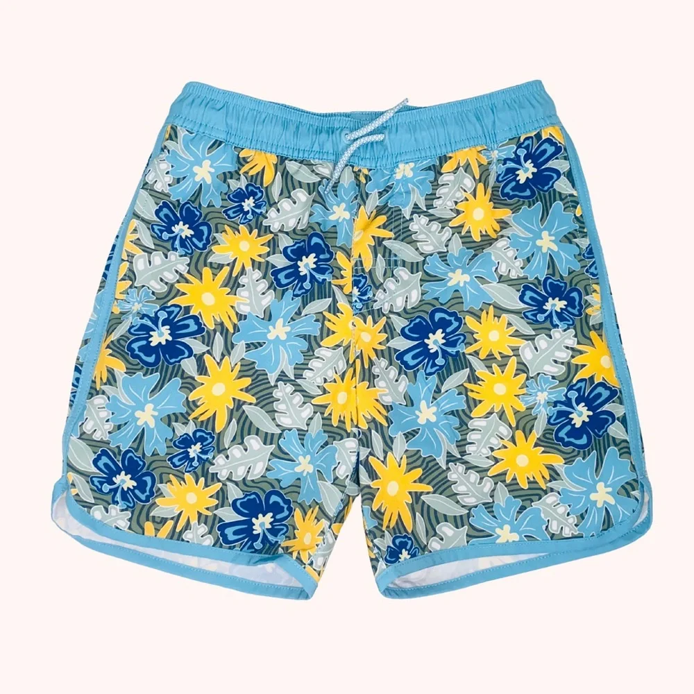 Wonder Nation Boys Tropical Swim Shorts size Medium (8) With Pockets
